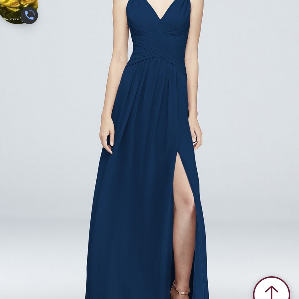 PLUNGING V-NECK CRINKLE CHIFFON BRIDESMAID DRESS F19837